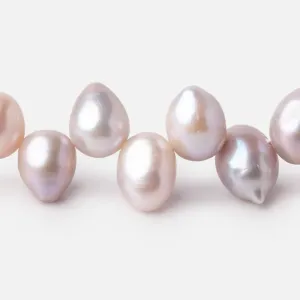 10x8-12x9mm Ballet Pink Top Drill Baroque Freshwater Pearls 15.5 inch 55 Beads