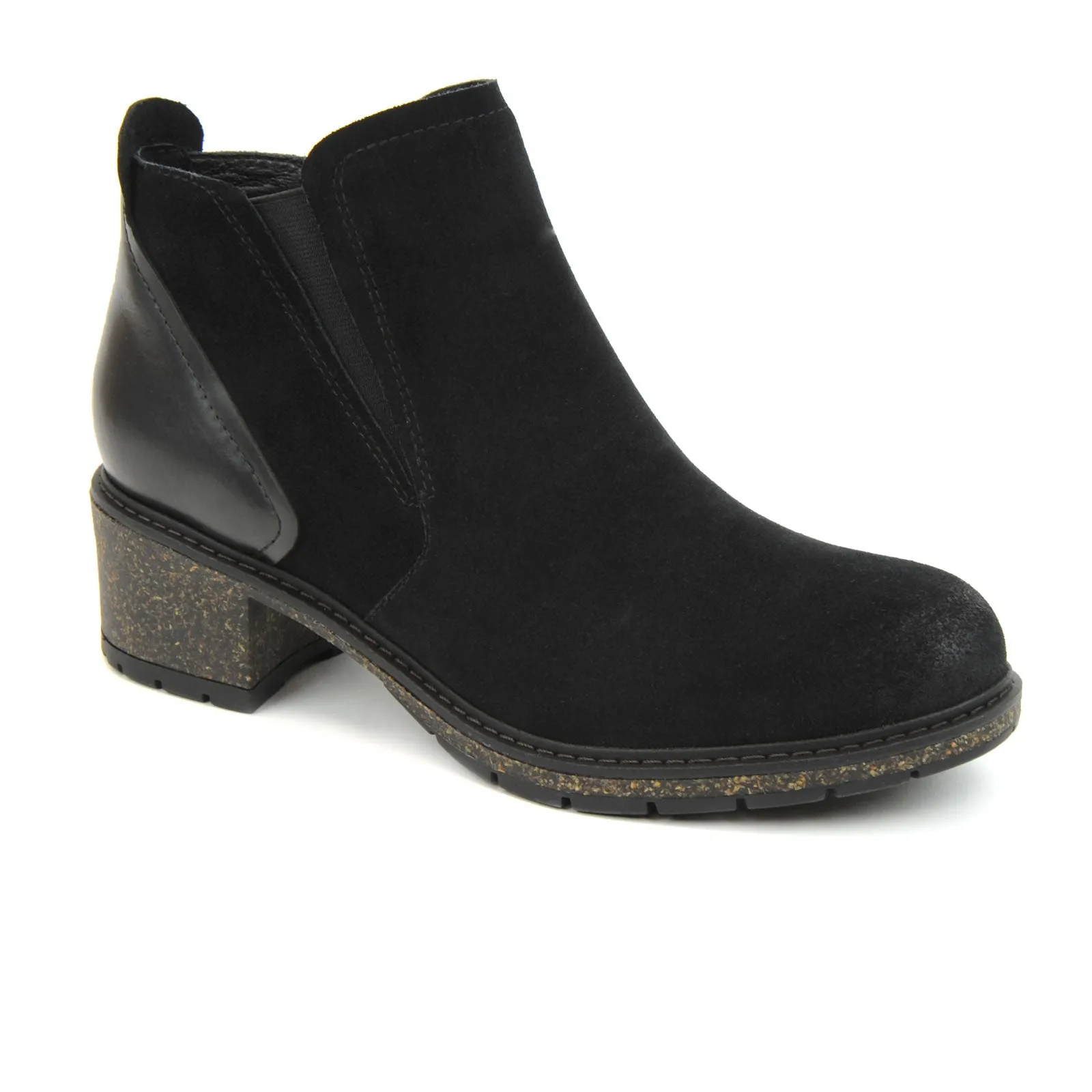 Aetrex Frankie Ankle Boot (Women) - Black Leather