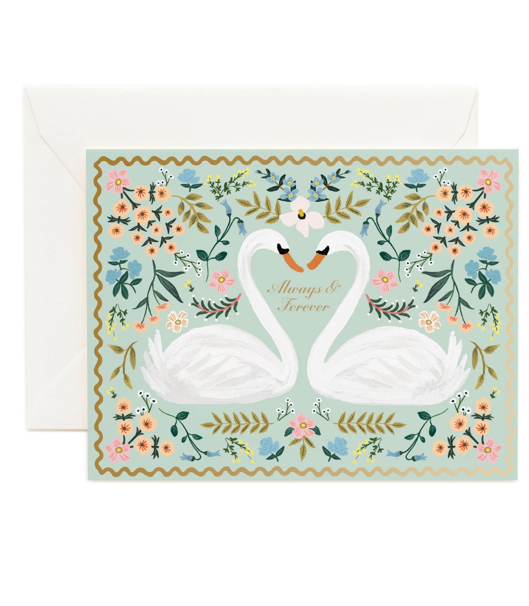 Always & Forever Swans Wedding Card