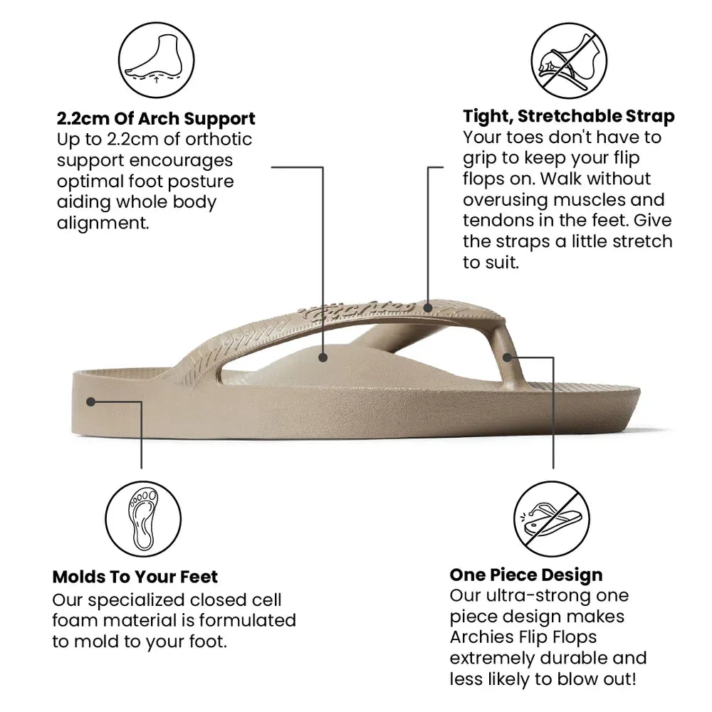 Archies Arch Support Flip Flop Sandal - Taupe