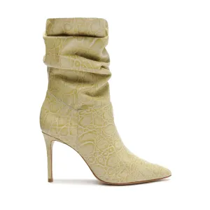 Ashlee Crocodile-Embossed Leather Bootie