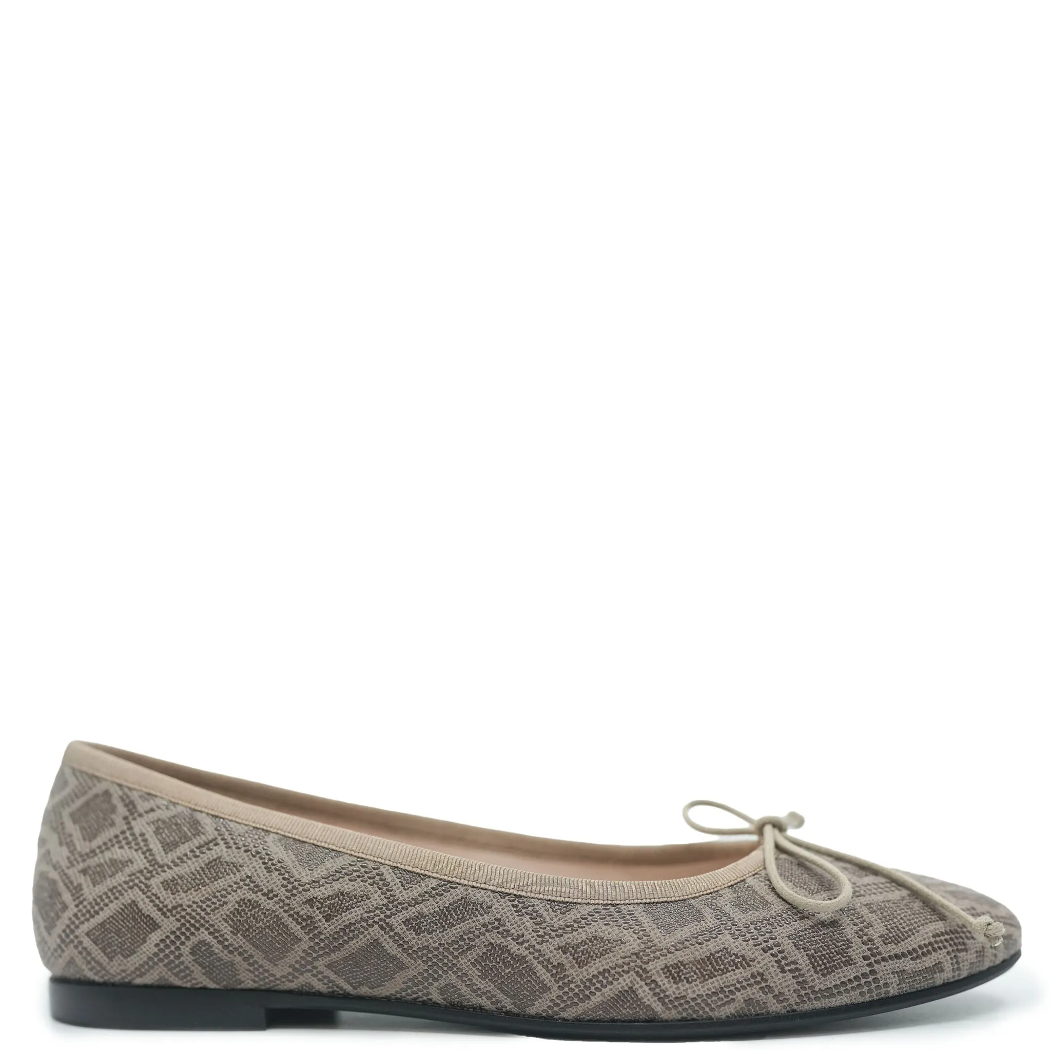 Beberlis Taupe Snake Textured Ballet Flat