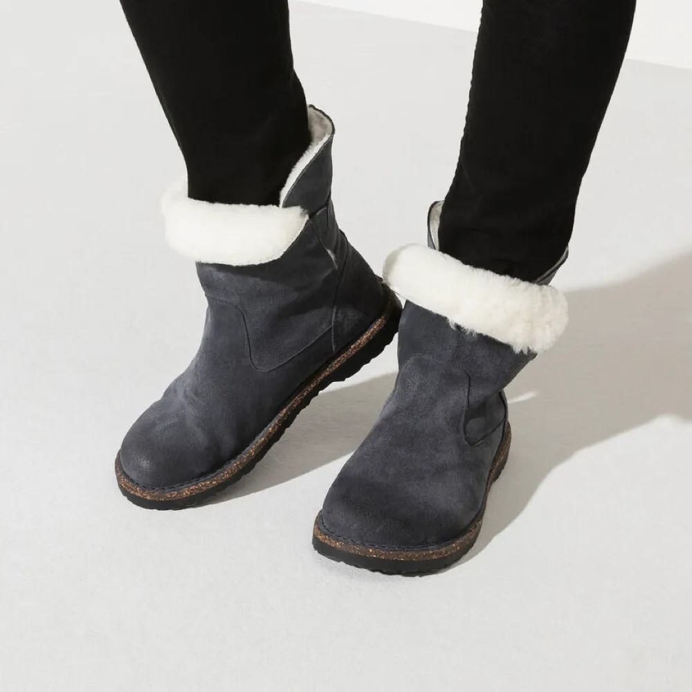 Birkenstock Uppsala Shearling Suede Leather Pull On Boot in Graphite