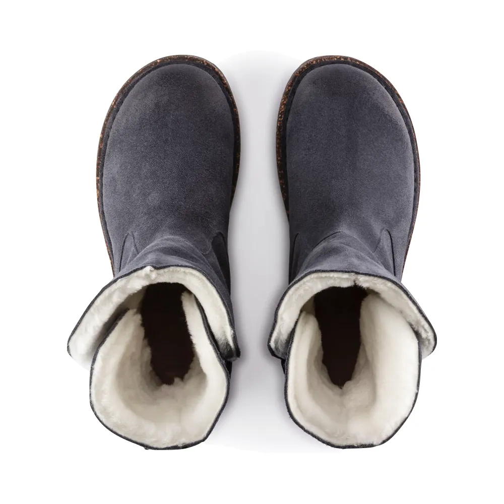 Birkenstock Uppsala Shearling Suede Leather Pull On Boot in Graphite