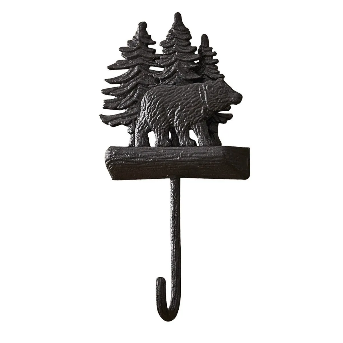 Cast Black Bear Towel Hook Set