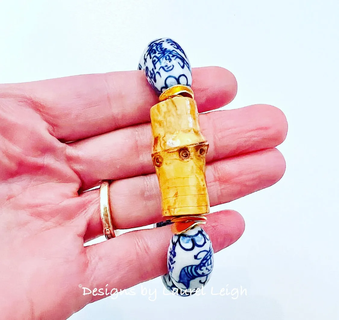 Chinoiserie Vintage Dragon Bead Bamboo Bracelet