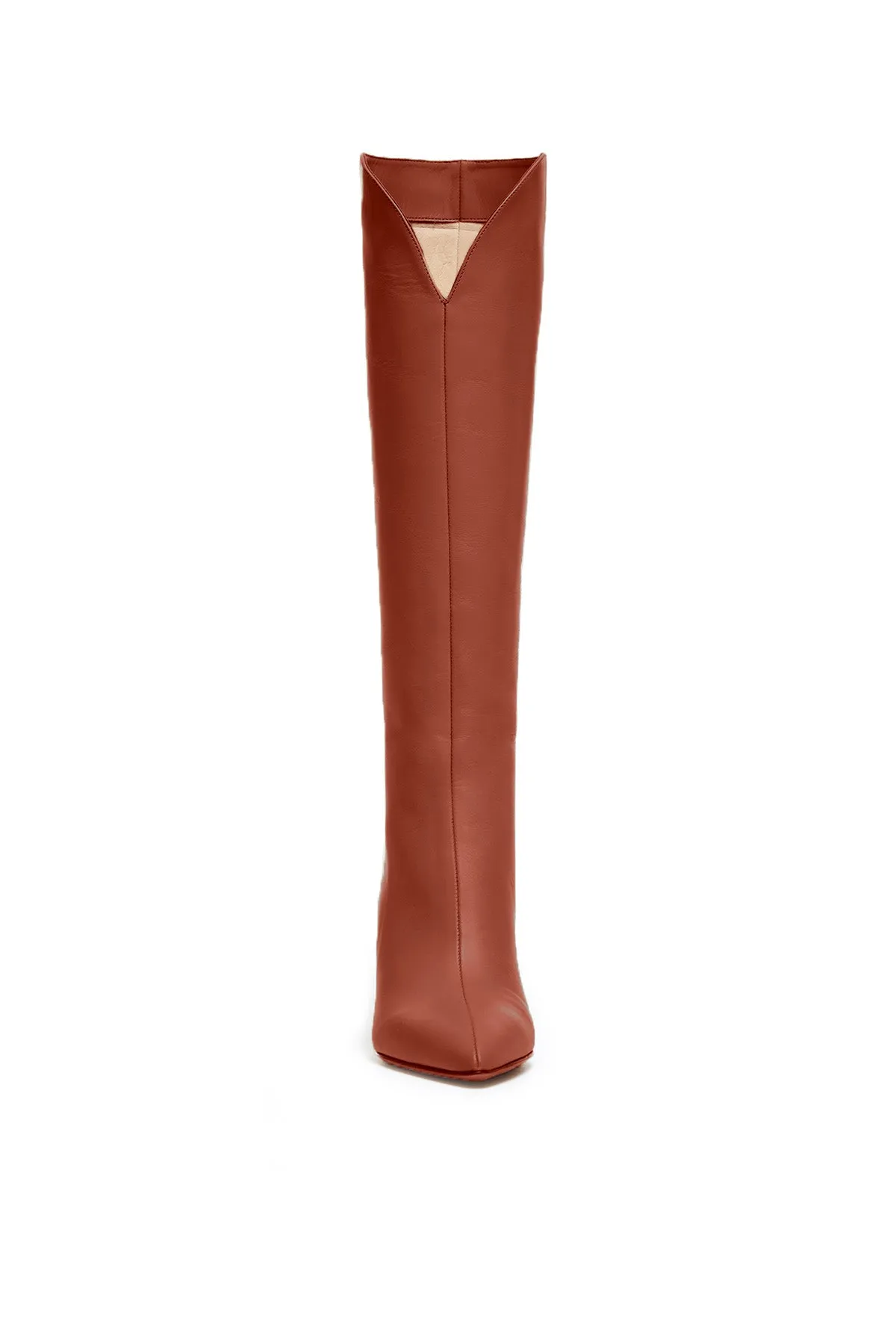 Cora Knee High Boot in Cognac Leather