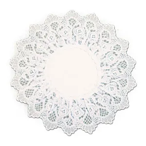 Deluxe White European Lace Rose Wedding Linen Round