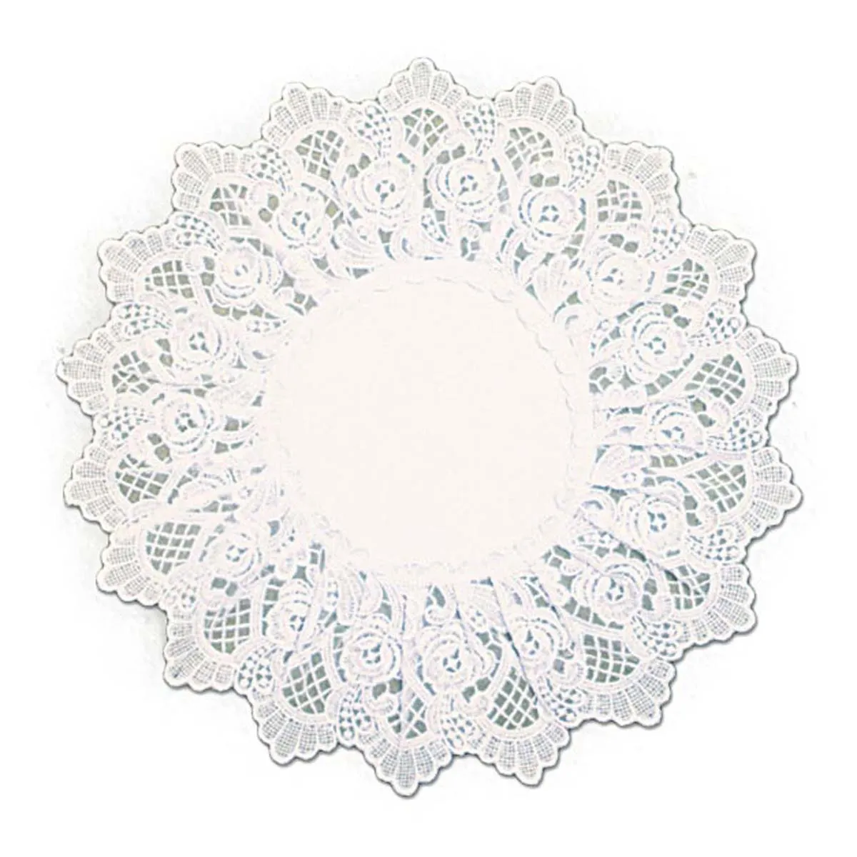 Deluxe White European Lace Rose Wedding Linen Round