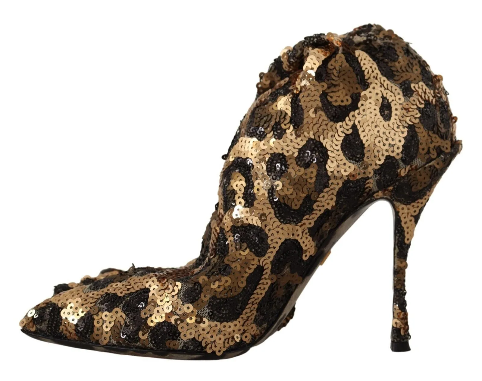 Dolce & Gabbana Knee-High Boots Leopard Sequin Design