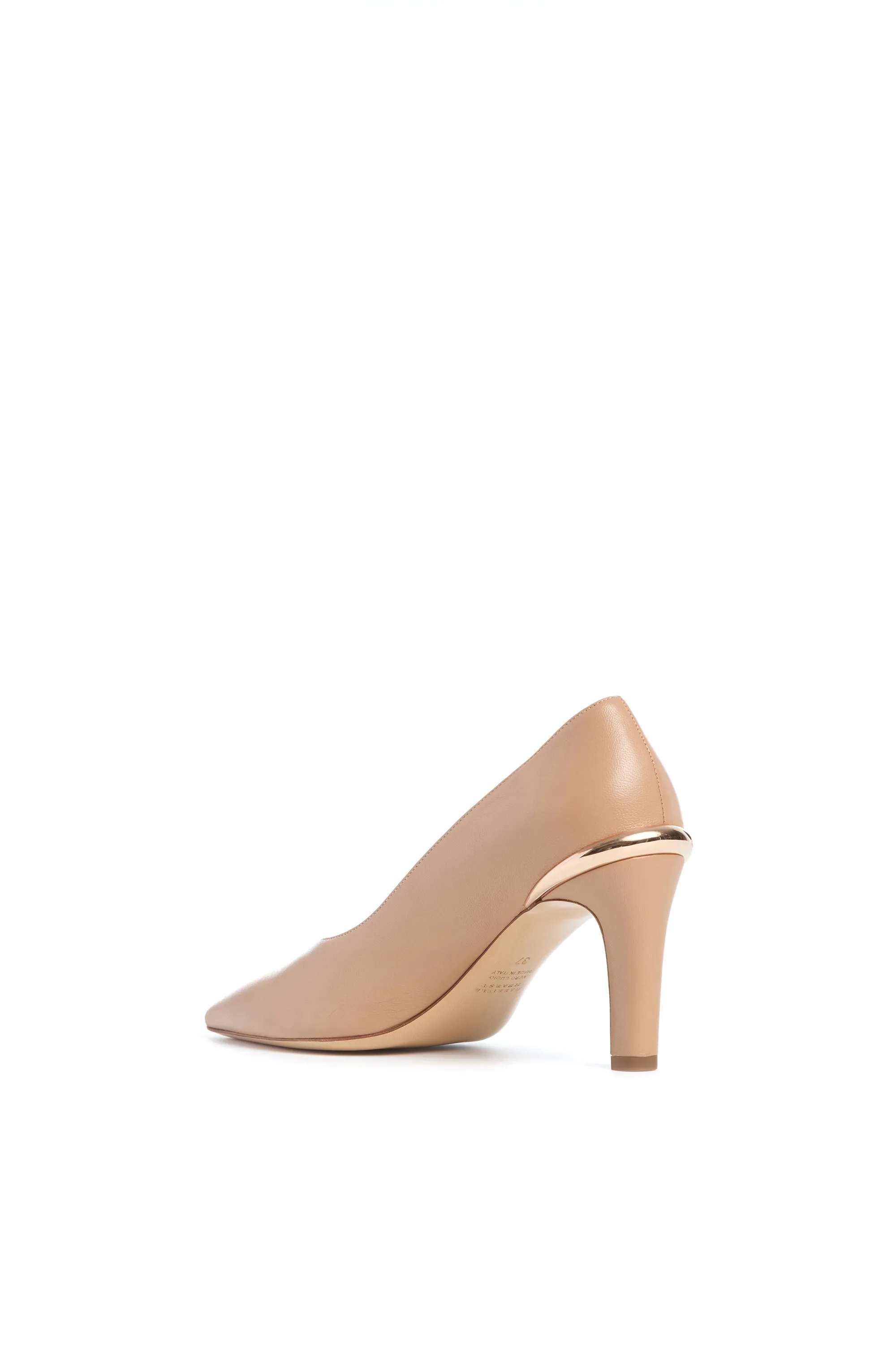 Edwina High Heel Stiletto Pump in Nude Nappa Leather