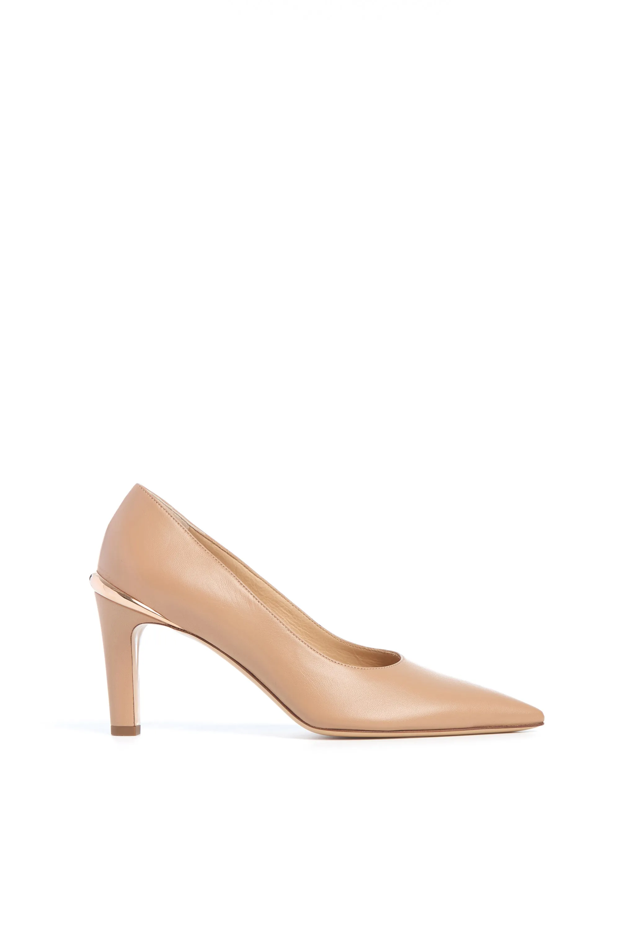 Edwina High Heel Stiletto Pump in Nude Nappa Leather