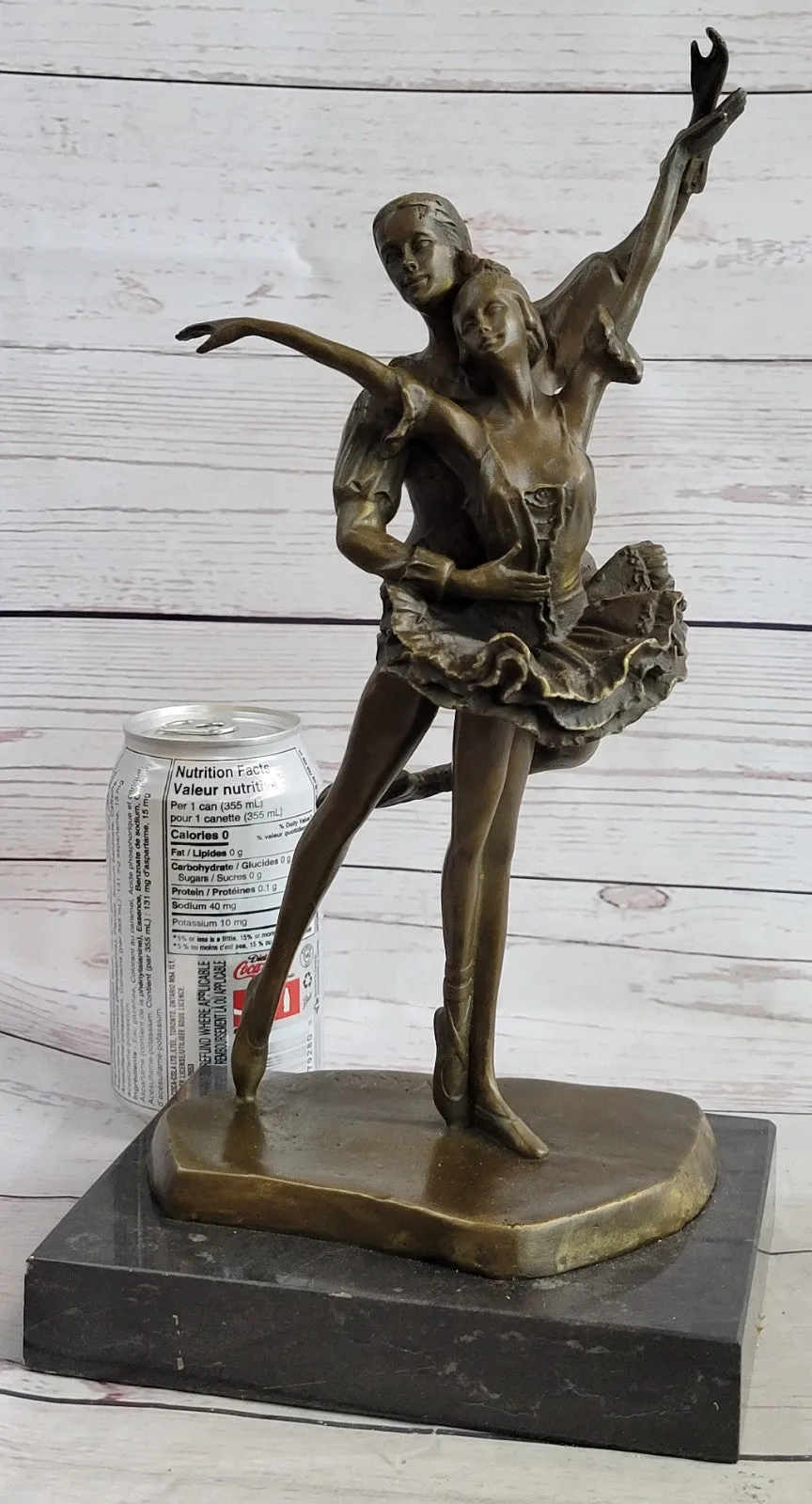 Handcrafted bronze sculpture SALE Ballerina Dancer Poised Vitaleh Signed