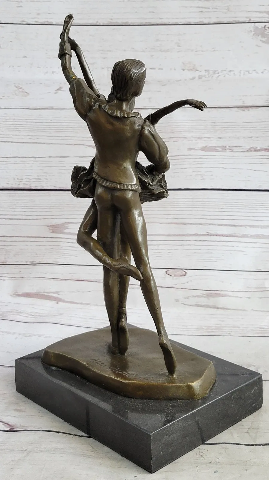 Handcrafted bronze sculpture SALE Ballerina Dancer Poised Vitaleh Signed