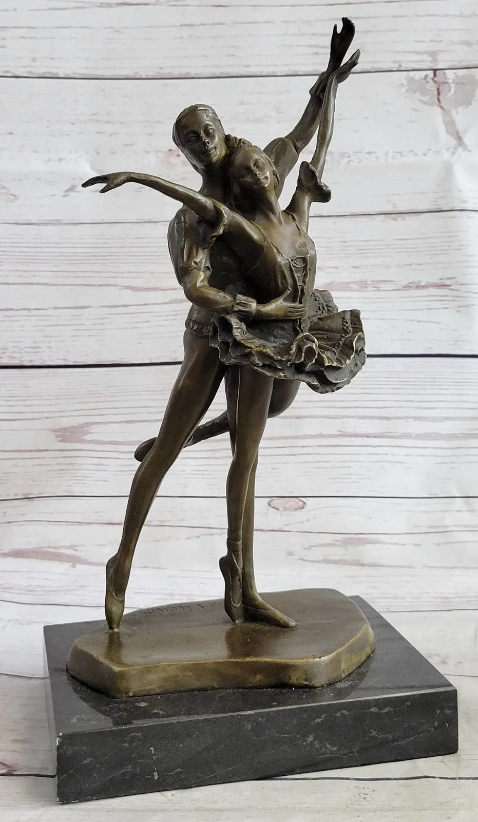 Handcrafted bronze sculpture SALE Ballerina Dancer Poised Vitaleh Signed