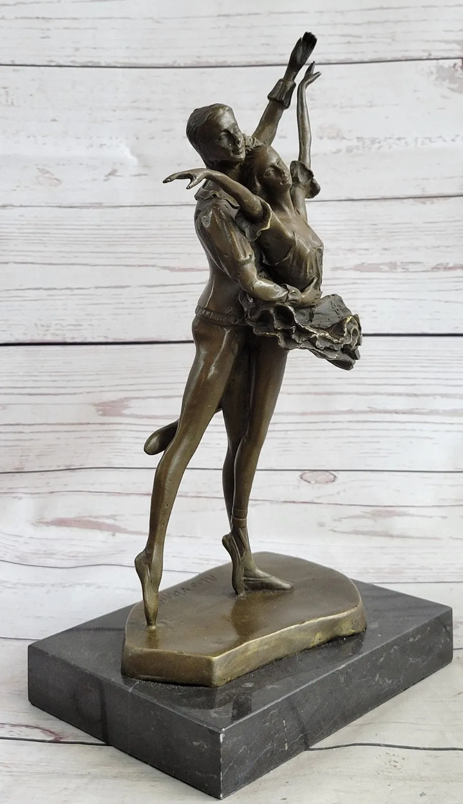 Handcrafted bronze sculpture SALE Ballerina Dancer Poised Vitaleh Signed