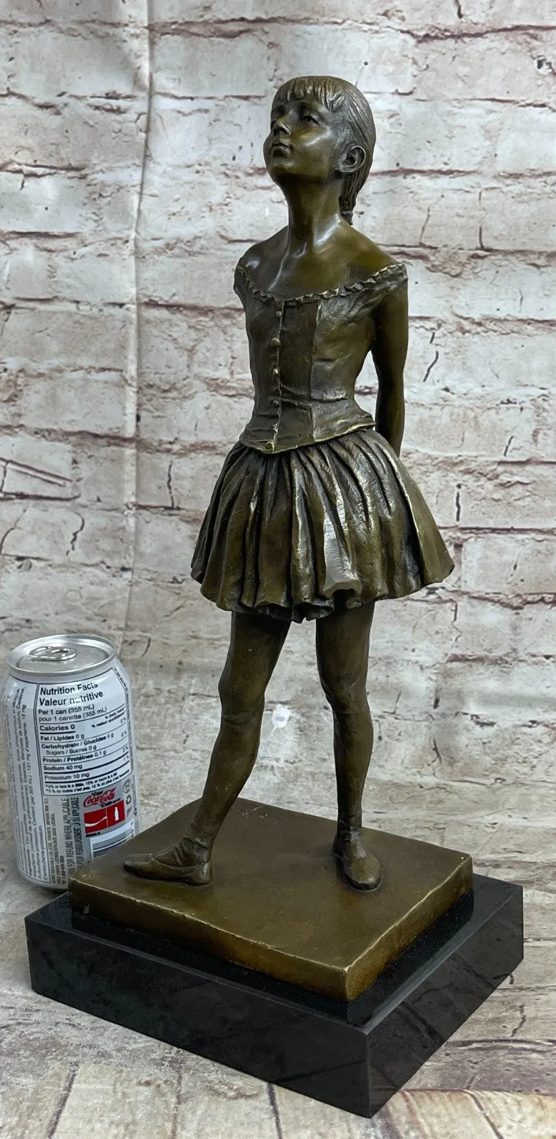 Hot Cast Prima Ballerina Bronze Sculpture Art Deco Marble Base Figurine Gift LRG