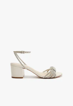 Jewell Mid Block Leather Sandal