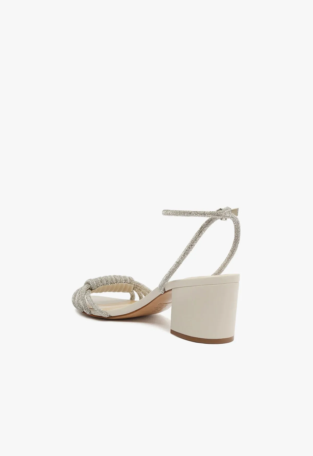 Jewell Mid Block Leather Sandal