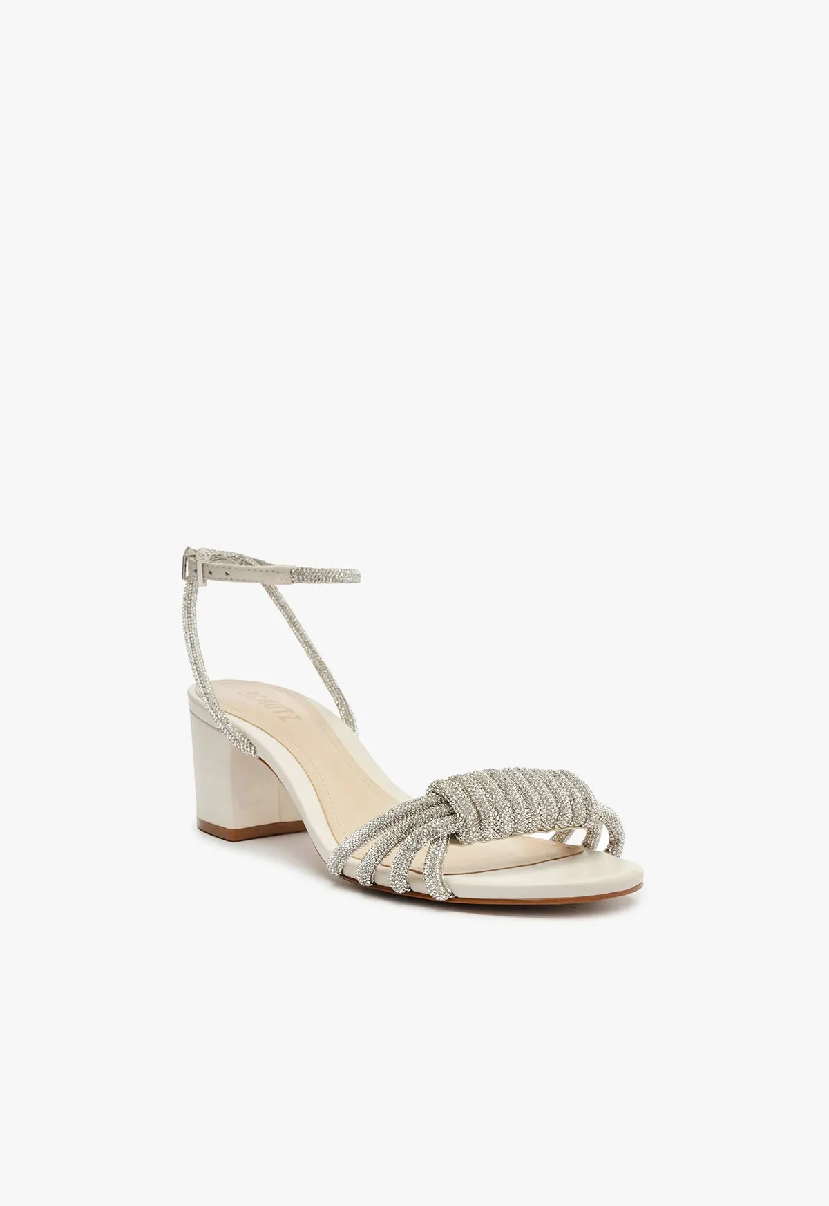 Jewell Mid Block Leather Sandal