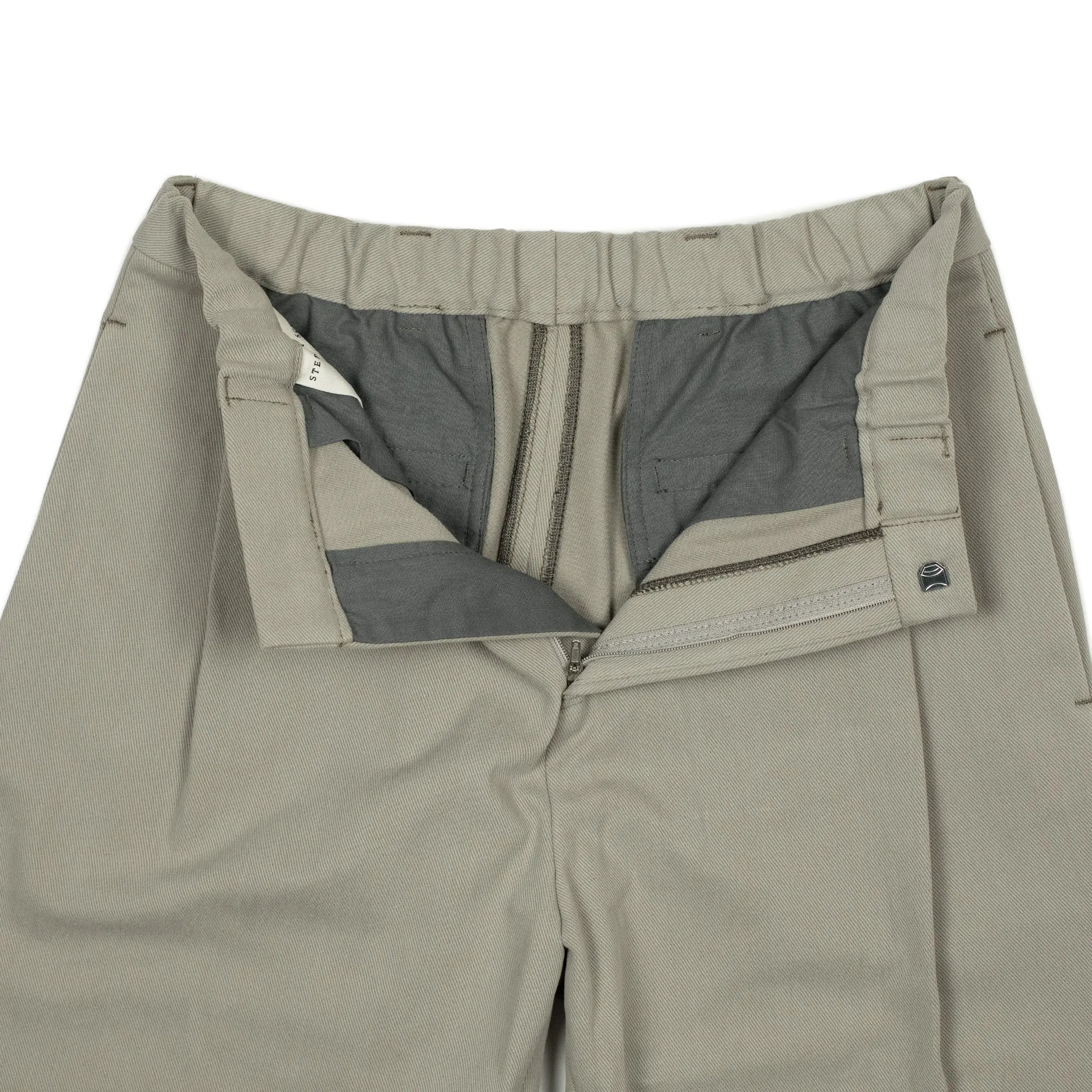 Knaus relaxed easy pants in Granite grey brushed cotton twill