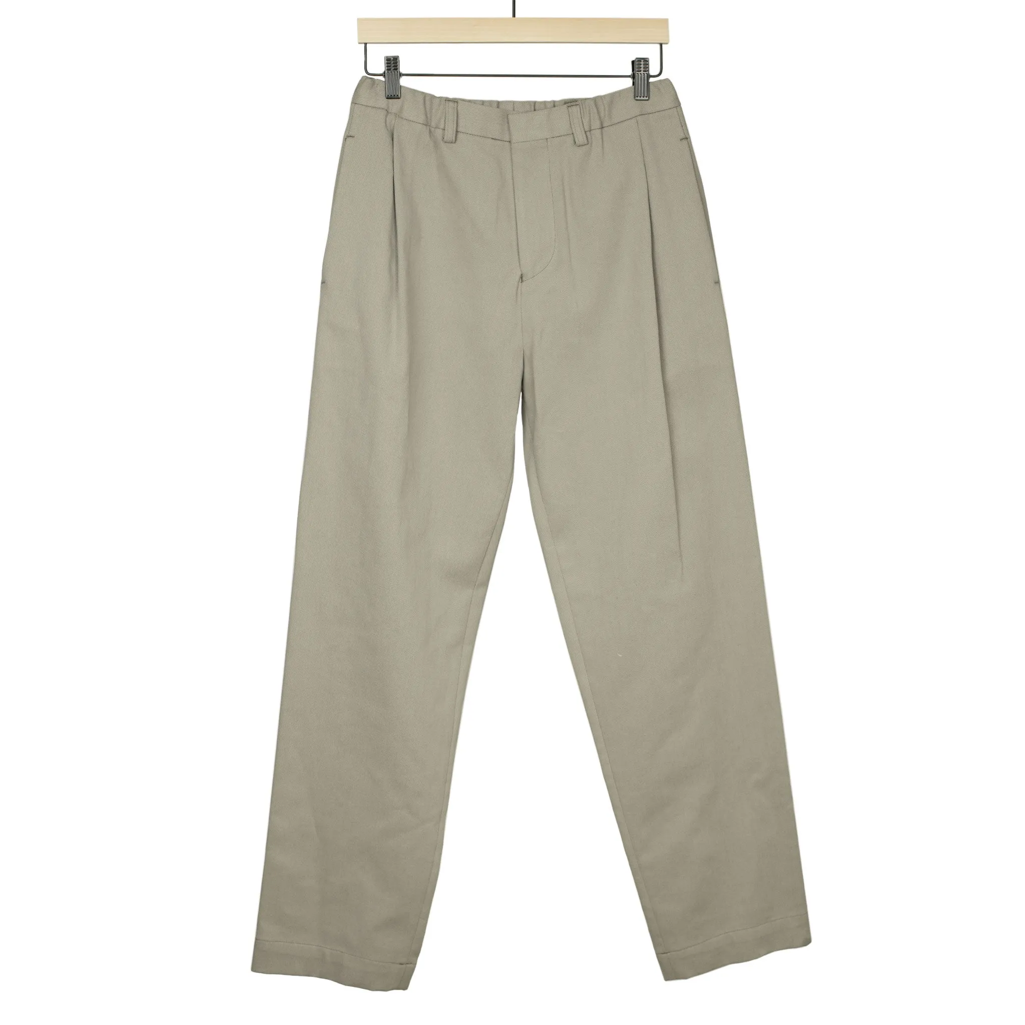 Knaus relaxed easy pants in Granite grey brushed cotton twill