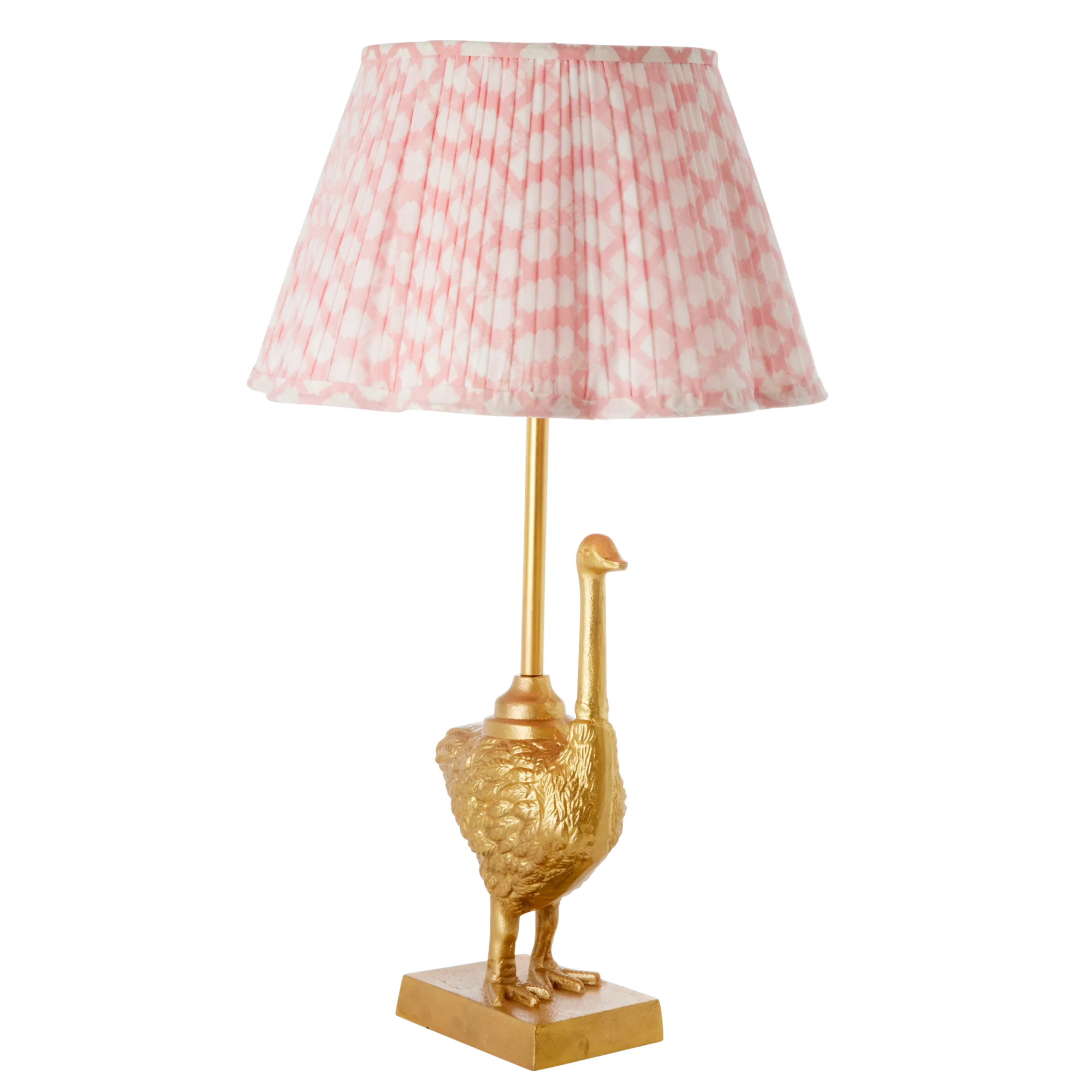 Large Ostrich Metal Lamp - Gold