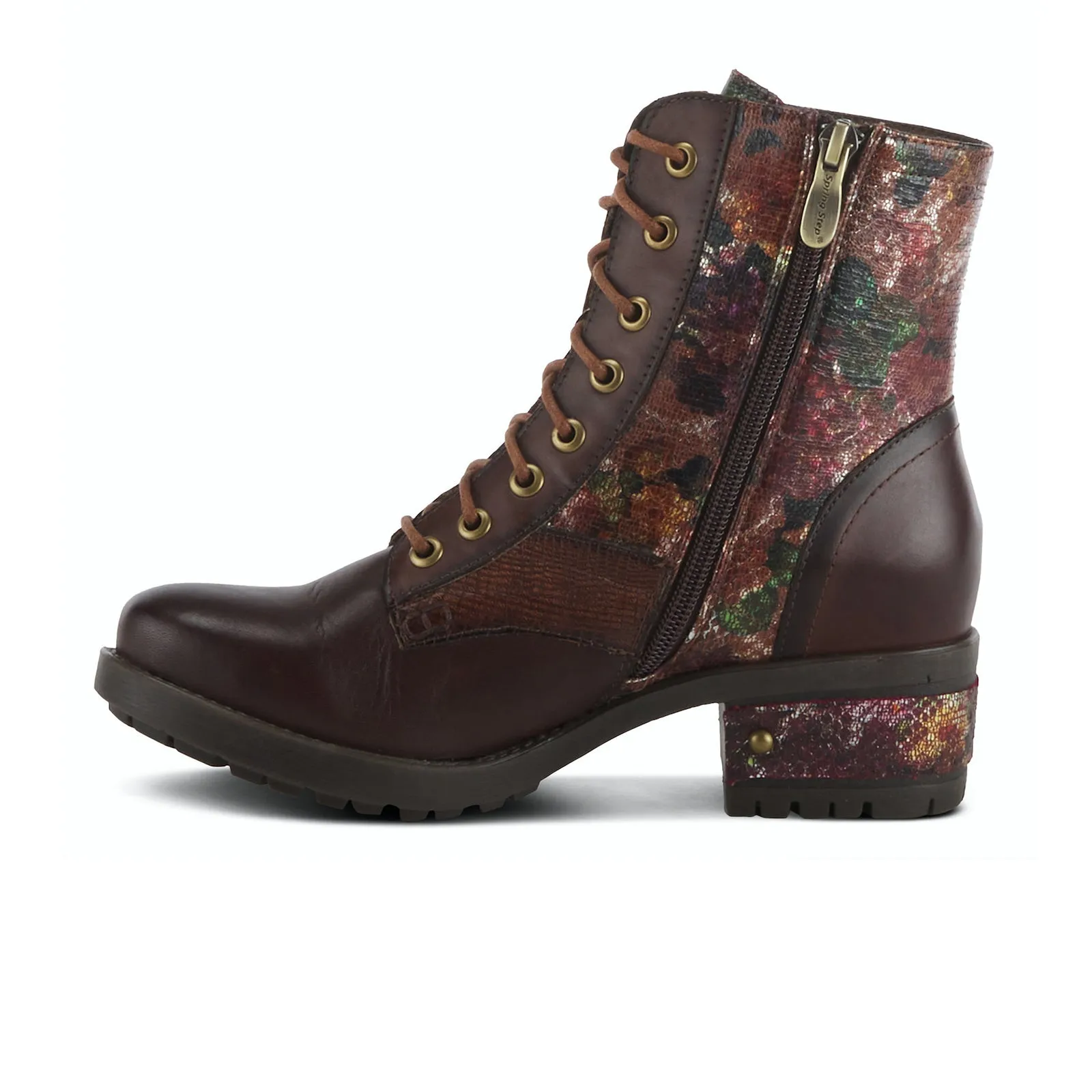 L'Artiste Marty-Met Combat Boot (Women) - Brown Multi