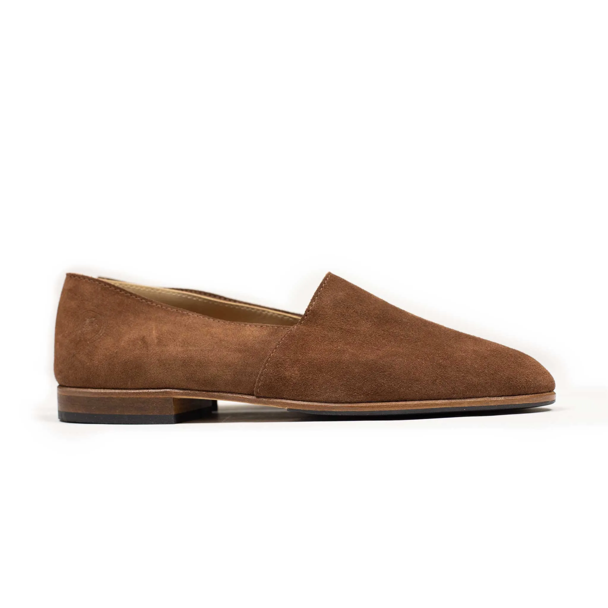 Maury slippers in rust calf suede