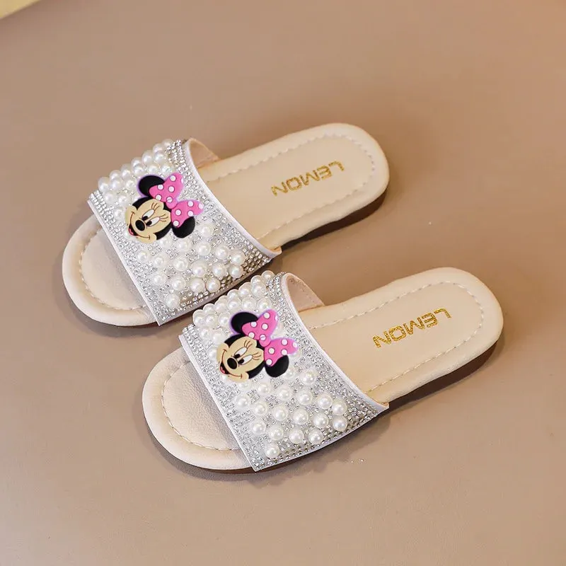 Minnie Mouse Pearl Slippers for Girls