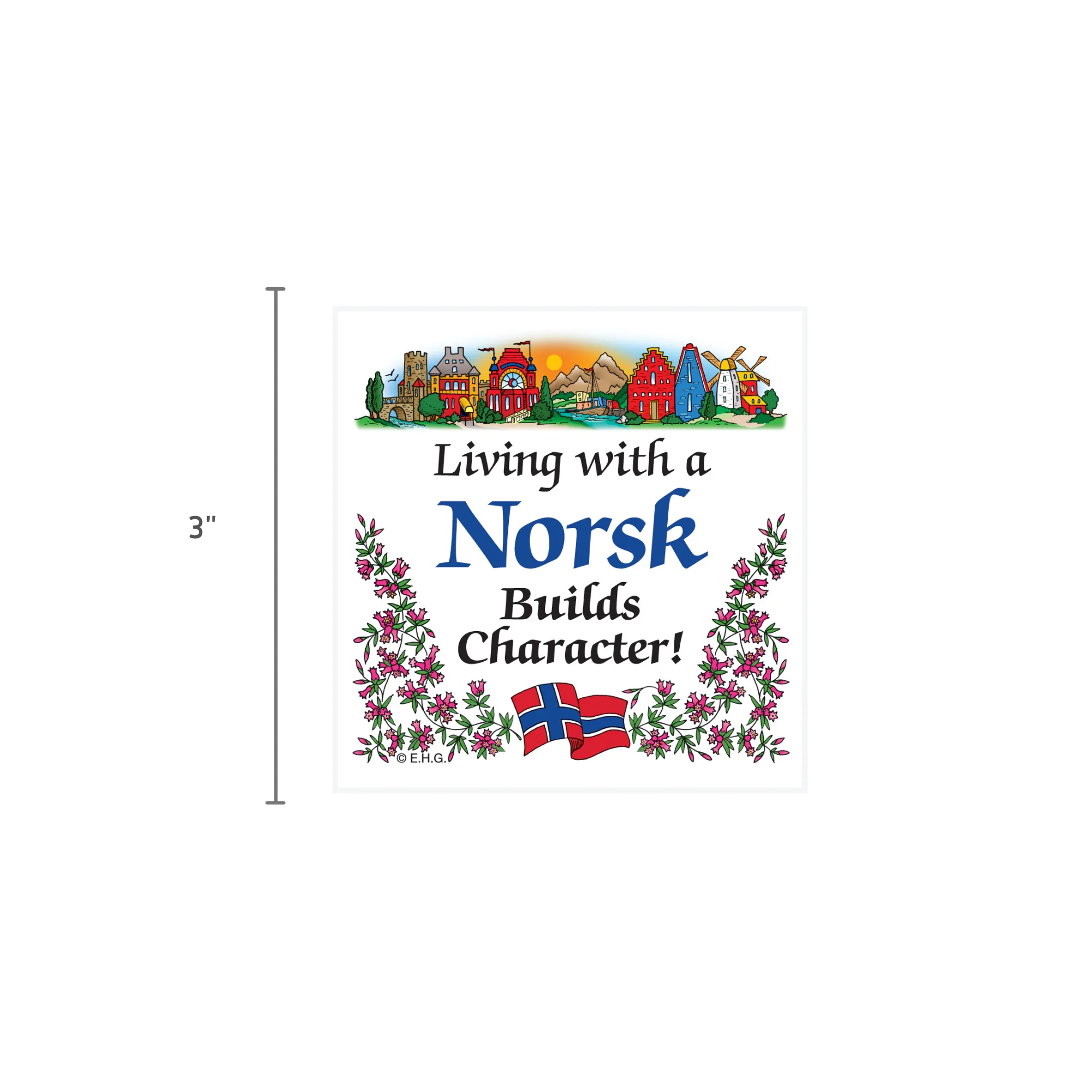 Norwegian Gift Magnet Tile Living With A Norsk