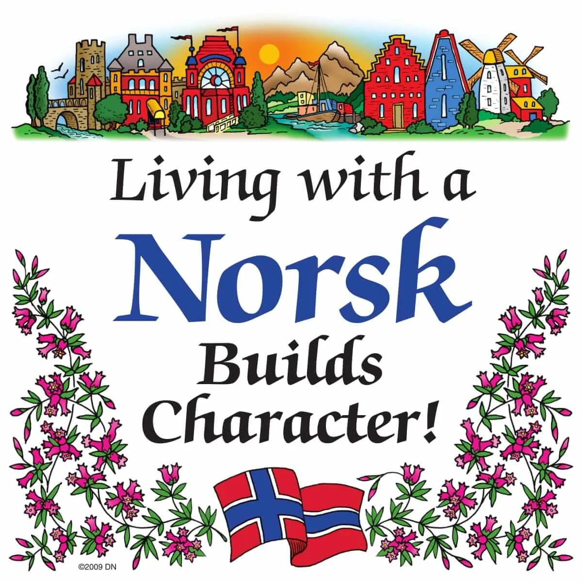 Norwegian Gift Magnet Tile Living With A Norsk