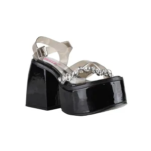 Ocho Toros Ice-05Chunky Heel Clear Strap Platfrom Heel N070