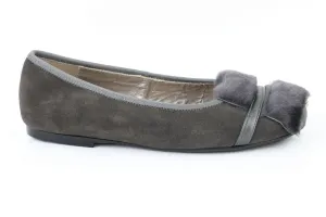 Papanatas Gray Suede Ballet