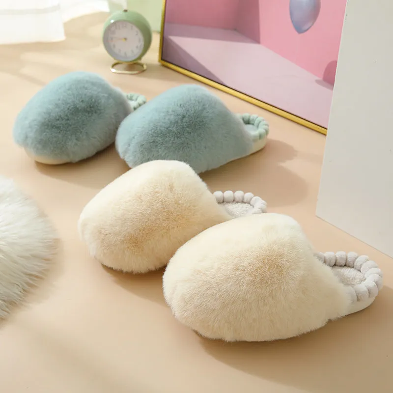 Pastel Colored Plush Slippers for Women