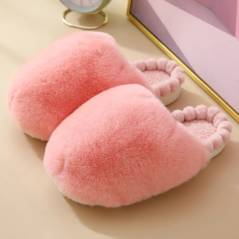 Pastel Colored Plush Slippers for Women