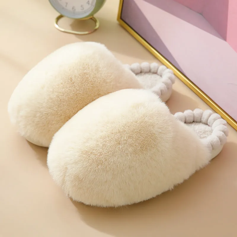 Pastel Colored Plush Slippers for Women