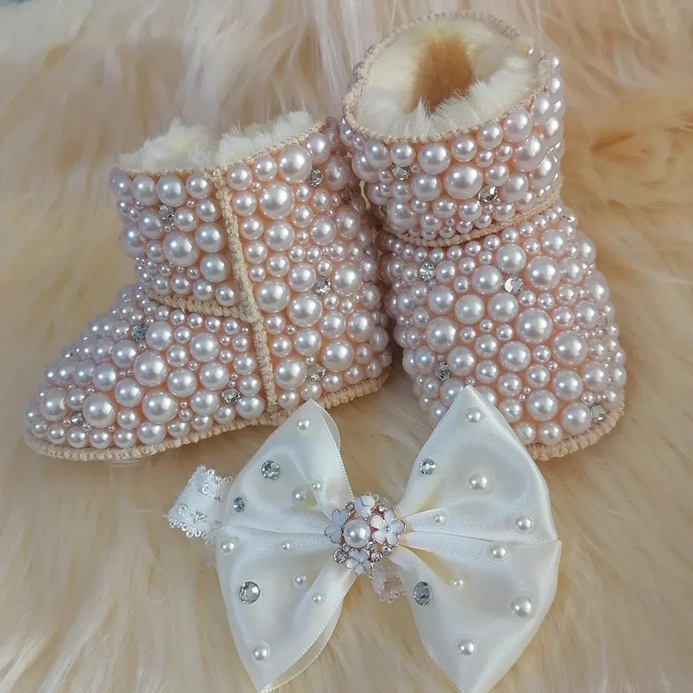 Pearl Slipper Boots for Baby Girls