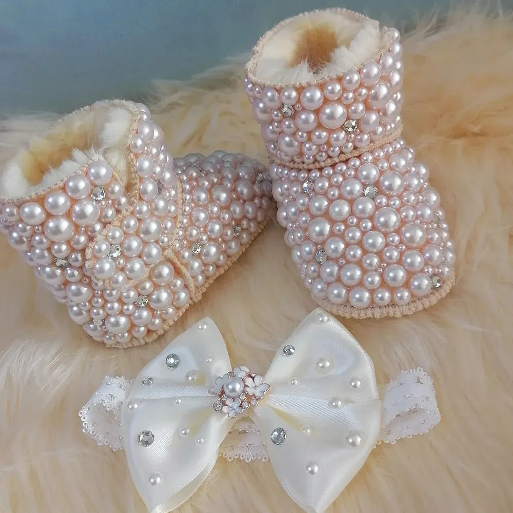 Pearl Slipper Boots for Baby Girls