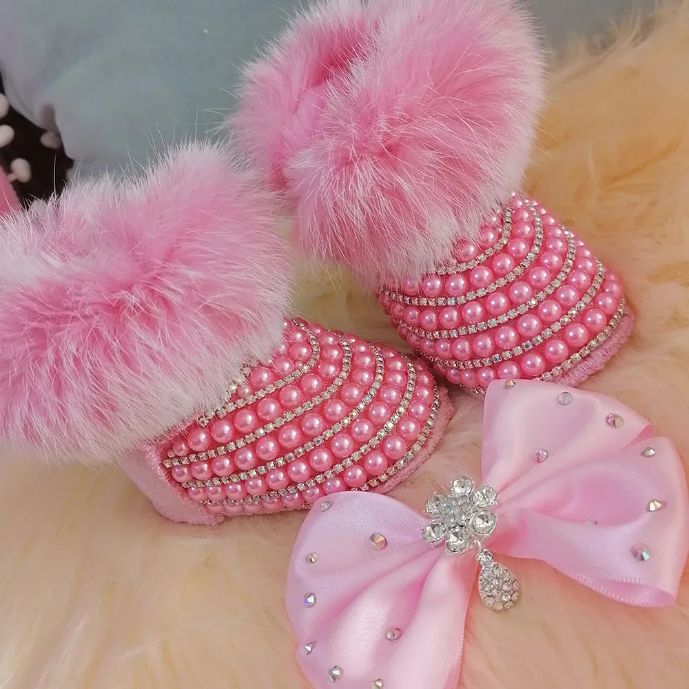 Pearl Slipper Boots for Baby Girls