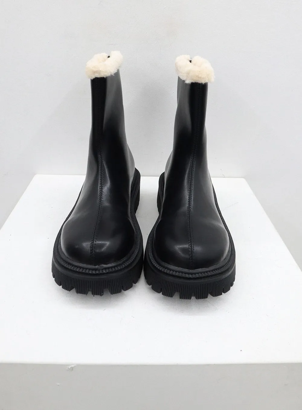 Platform Faux Fur Detail Ankle Boots BD29