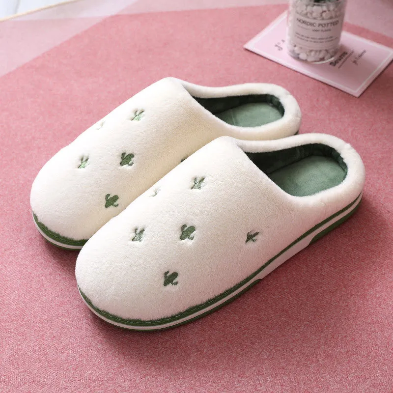 Plush Slippers with Fruit for Women