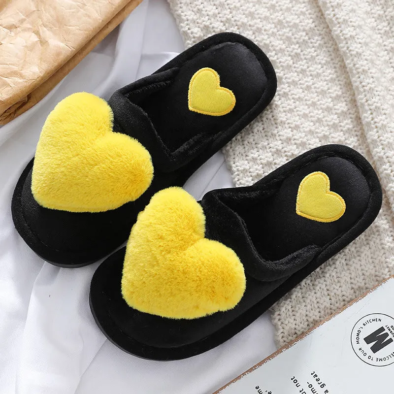 Puffy Heart Fluffy Slippers for Women