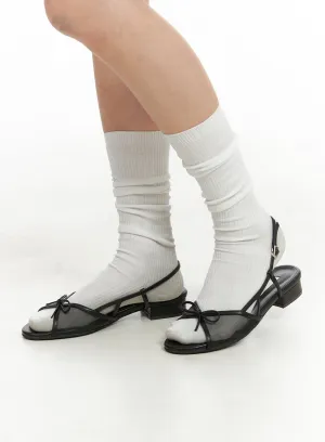 Ribbon Mesh Sandals OY421