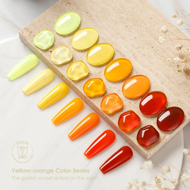 ROSALIND 8 colors Yellow Orange Series 7ml Soak Off Gel Polish Bright For Nail Art Design LED/UV Lamp