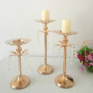 Single Candle Holder With Delicate Crystals For Home Décor, Center Table Candlestick, Wedding Centerpiece