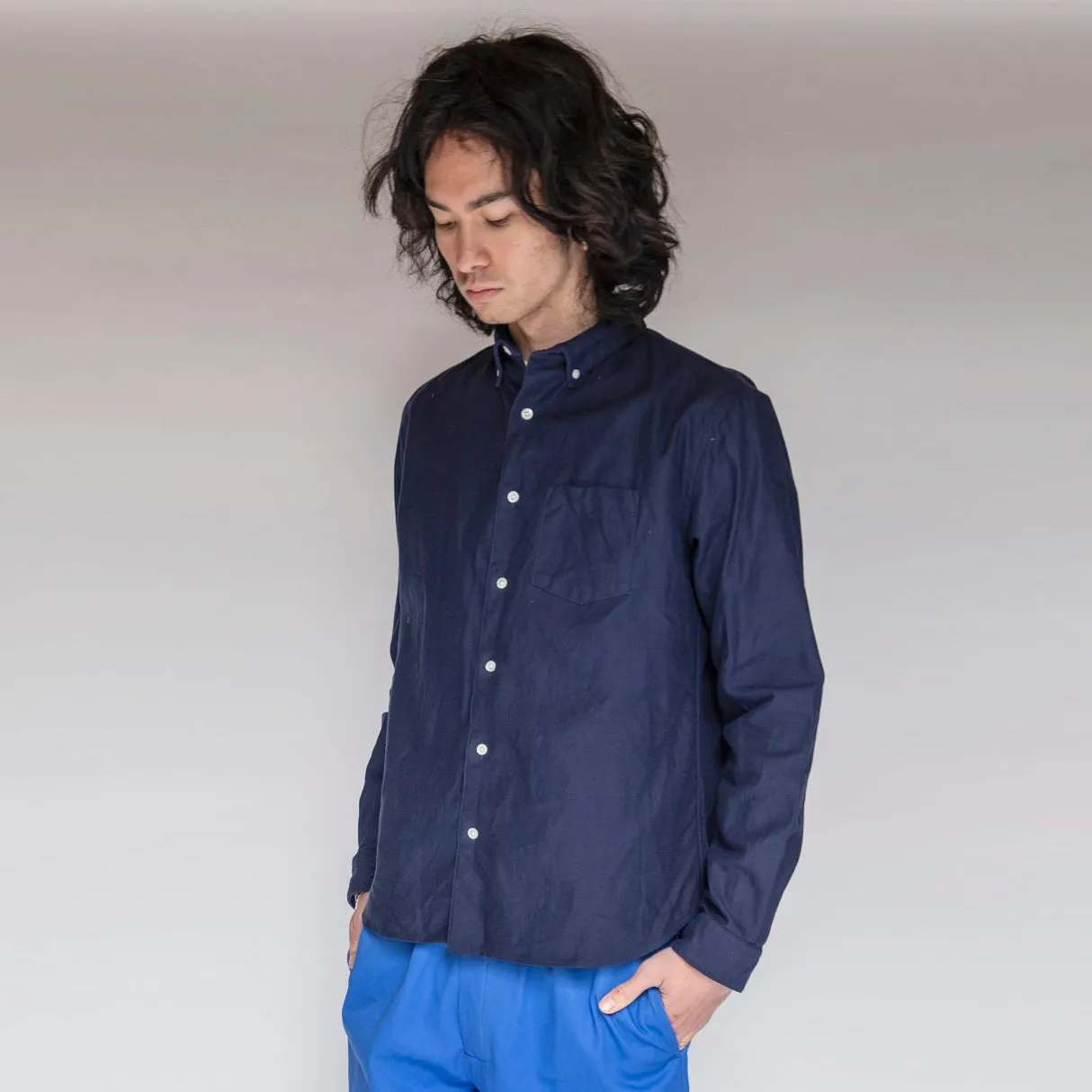 Single Needle Shirt, Canvas Deep Navy