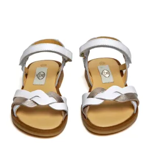 Skylar White and Platinum Sandals