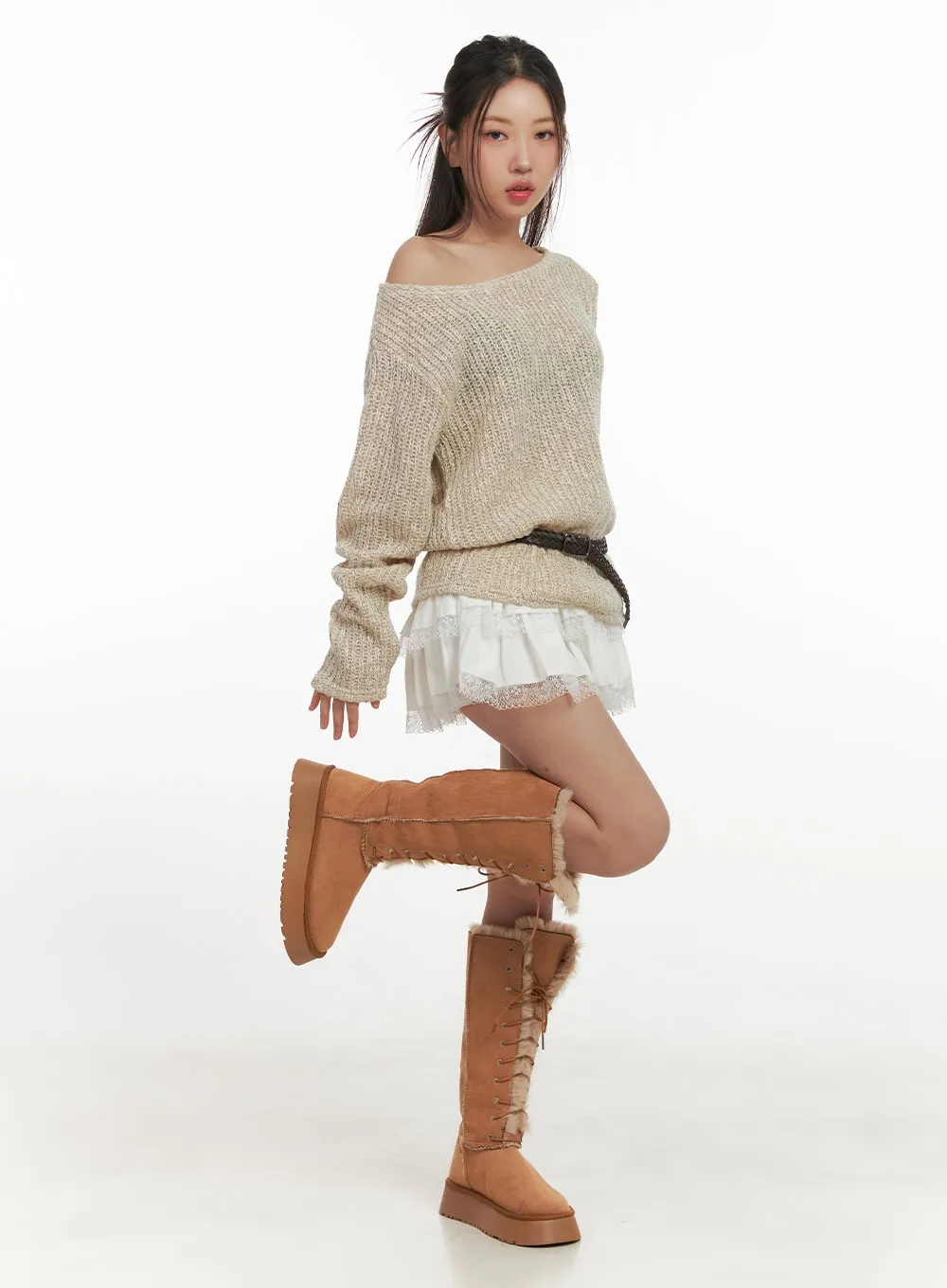 Slouchy Knee High Boots CN428