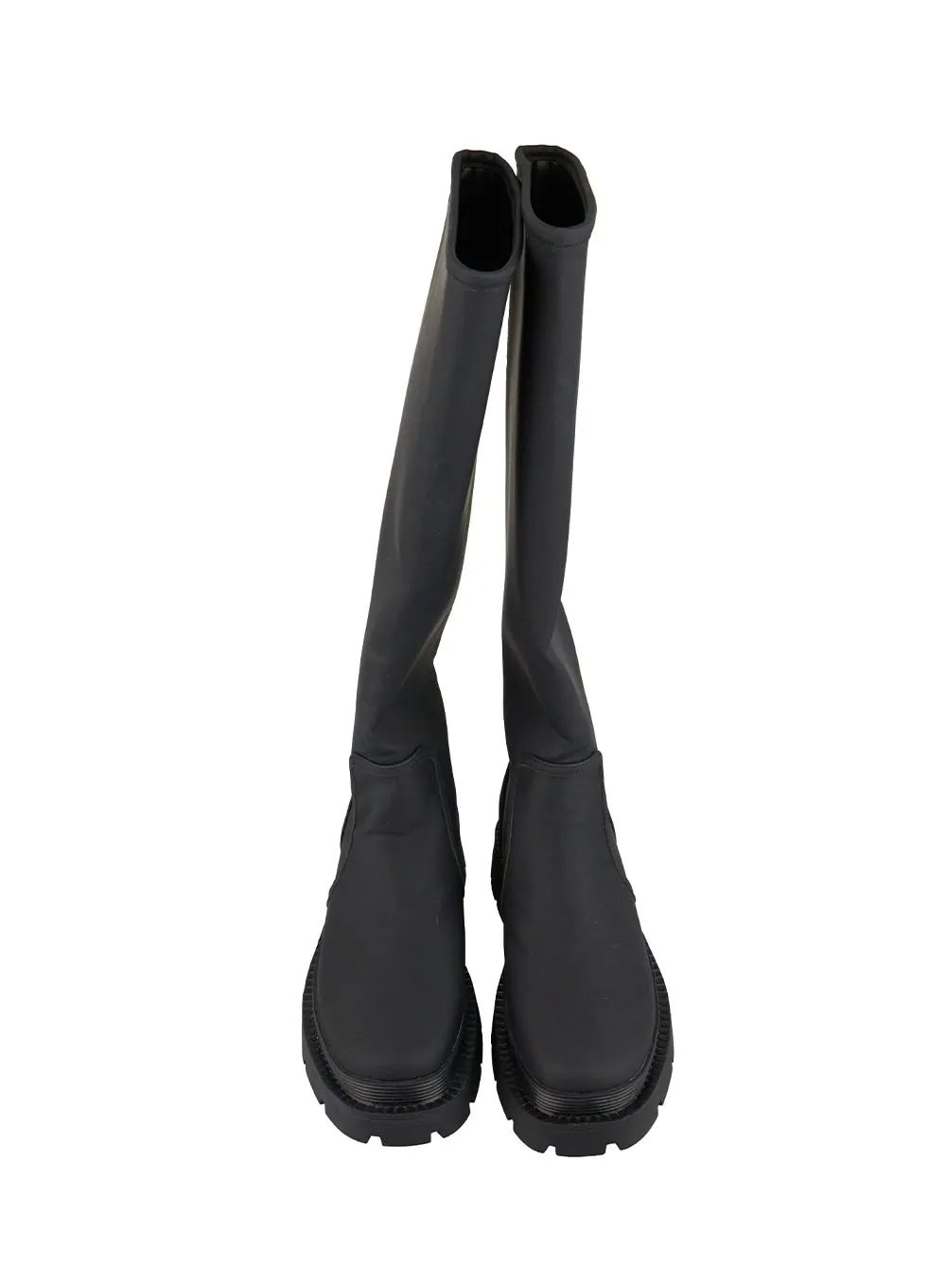 Solid Faux Leather Knee High Boots IY422